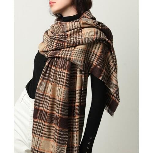 2020 Winter Scarf Women Cashmere Pashmina Shawls Foulard Brand Luxury Plaid Neck Scarf Warm Lady Blanket Stole Bufanda Bandana