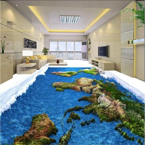 Beibehang Custom fresco wallpaper any size 3D ocean bathroom living room floor photo wallpaper papel de parede 3d