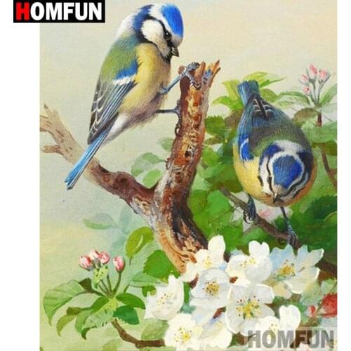 HOMFUN Diamond Painting Full Square/Round Drill 5D DIY "Bird flower" Daimond Embroidery Rhinestone Cross Stitch Decor A00185