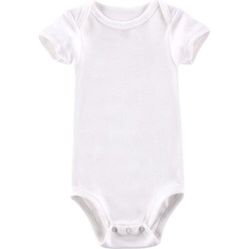 White Baby Bodysuit Blank Unisex Newborn Baby Clothes Short Sleeve Summer Clothing Set Boy Girl Clothes Accept Custom