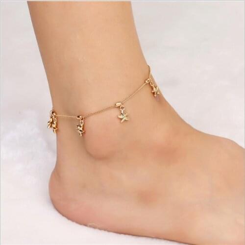 New Shell Beads Starfish Anklets for Women Beach Anklet Leg Bracelet Handmade Bohemian Foot Chain Boho Jewelry Sandals S1937