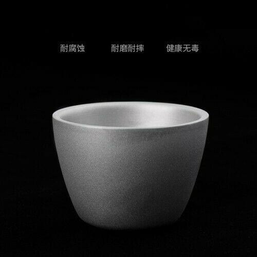 Drink 45ml 55*40mm white wine bubble cup in a double deck pure titanium cup