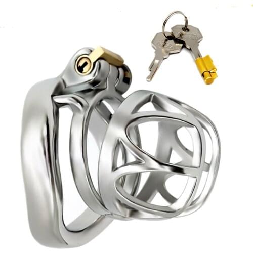 FAAK Male Chastity Device Bondage Cock Ring curved Stainless Steel Penis Cage Cock Cage Sex Toys for Men Adult Toys Penis Sleeve