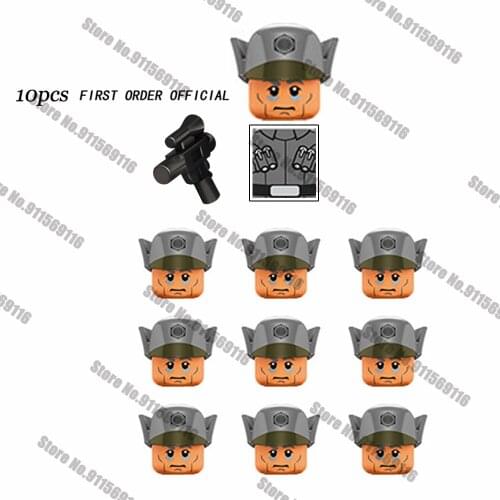 10PCS First Order Officer Commander Building Blocks Bricks Star Action Figure Wars Toys Kids