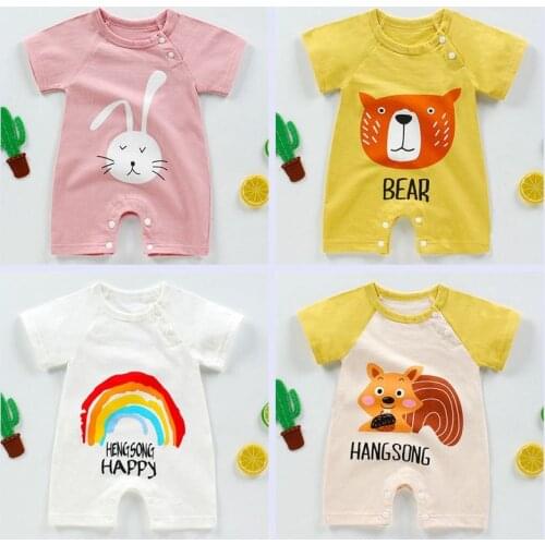 Summer Cotton Short Sleeved Onesie For Newborn Baby 2020 Thin Fart Bag For Male And Female Baby