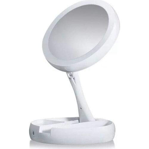 Multi-Purpose Makeup Mirror USB Desk Lamp Double-Sided Mirror Folding LED 10 Times Magnification Double-Sided Mirror