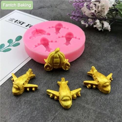 DIY Plane Cake Silicone Mold Fondant Moulds Cupcake Soap Candy Chocolate Decoration Baking Tool FQ3417