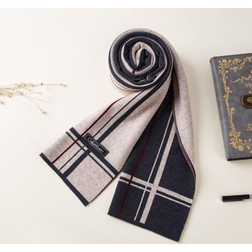 New Scarf Mens Autumn and Winter Korean Version Tide Thickened Long Wool Warm Bib Student Birthday Gift