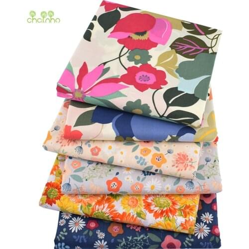 Floral Series Printed Plain Cotton Fabric,DIY Quilting&Sewing Poplin Material For Baby&Child Dress,Shirt,Skirt,100x145cm,PCC090