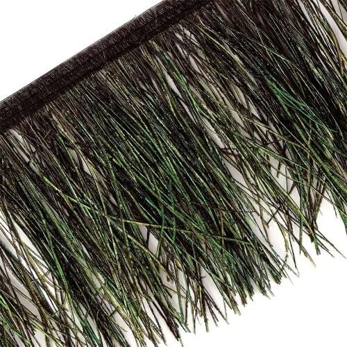 1Meters/Lot Natural Peacock Flue Feather Trims Fringe Ribbon Peacock Feathers for Crafts Carnival Wedding Feathers Decoration