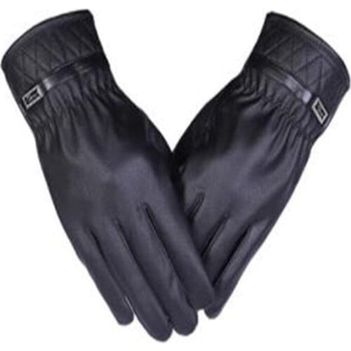 Winter 2019 new men and velvet wash pu leather gloves outdoor cycling fashion touch screen saver warm gloves ST-018