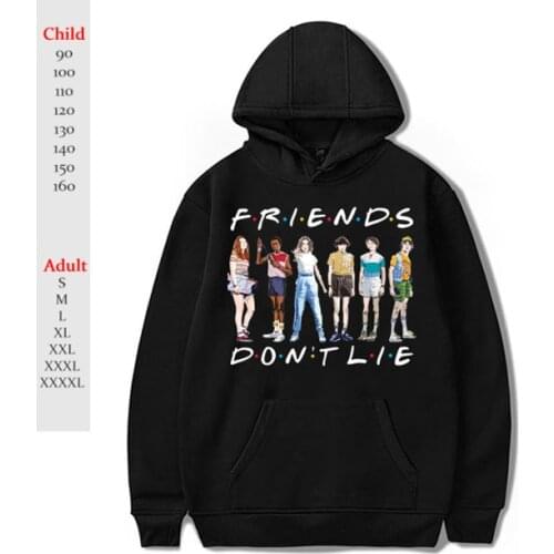 Casual Men Women Child Friends Hoodie Fleece Warm Teens Sweatshirts Boys Girls Stranger Things Sportswear Couple Pullover Gift