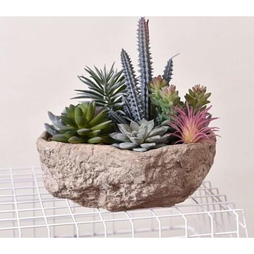 Simple Creative Simulation Plant Pots Indoor Pulp Basin Large Ornaments Plants Home Decorations