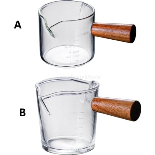 Clear Mini Double Spout Measuring Cup Espresso Milk Cup for Barista Sauce Wine Coffee Measuring Jug Heat Resistant