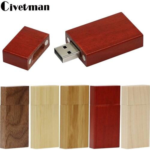Rectangle Wooden USB Flash Drive 256GB Pendrive 128GB Memoria Usb Flash Memory 8GB 16GB 32GB 64GB Real Wood USB 2.0 Pen Drive