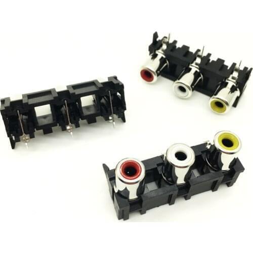 Three female RCA jack AV 3 RCA Cinch audio jack 3 hole socket AV3-8.4-15 free shipping