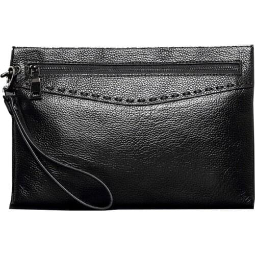 Genuine Leather mens handbags mens bag soft leather evening bag fashion Cowhide leather men clutch bag mobile phone bag tide