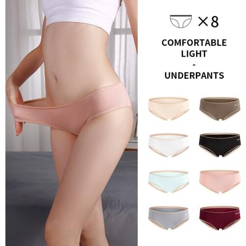 Womens Seamless Underwear Panties 4pcs/lot Antibacterial Cotton Panties Breathable Soft Brief Female Lingerie M-XXL 8 Colors