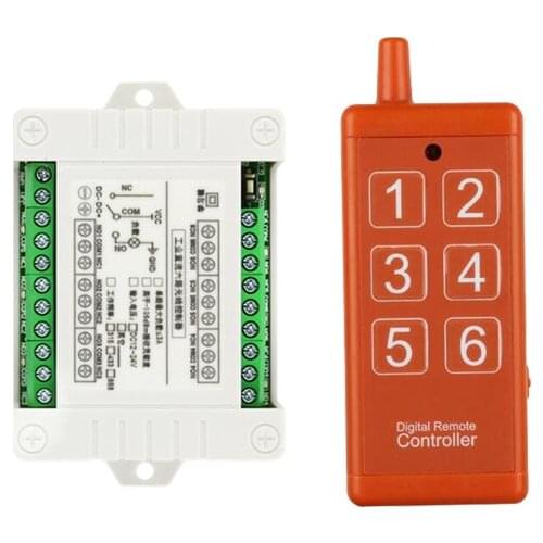 Universal DC12V 24V 6CH rf Remote Control Switch Wireless Relay Receiver Controller usb Rechargeable for Garage\ Door\ LED\ Bulb