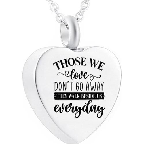 Cremation Jewelry Heart-Shaped Stainless Streel Urn Pendant Pet ashes Memorial Belt Filling Set Gift Velvet Bag Packaging