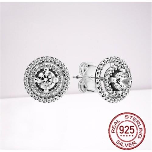 Summer New Style 925 Sterling Silver Concentric Round Diamond Ladies Korean Earrings Fashion Ladies Earrings 2021 S925