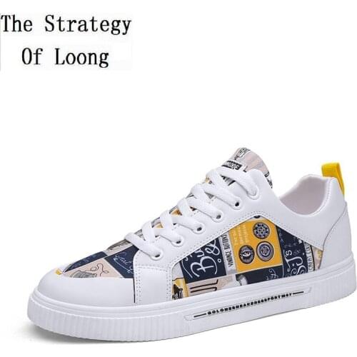 Spring Autumn Lovers Shoes Women Canvas Lace-Up Pattern Board Sneakers Shoes Summer Ladies Graffiti Shoes Flats 20200313
