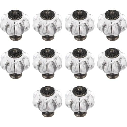 10Pcs/20Pcs Acrylic Crystal Pumpkin Cabinet Knobs Door Knobs Furniture Wardrobe Drawer Cupboard Closet Dresser Pulls Handles