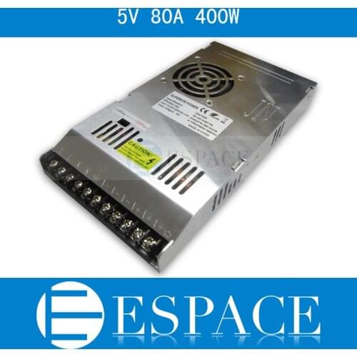 10piece/lot ultra thin 400W 5V 80A Switching Power Supply Driver for LED Strip AC 100-240V Input to DC 5V with good quality