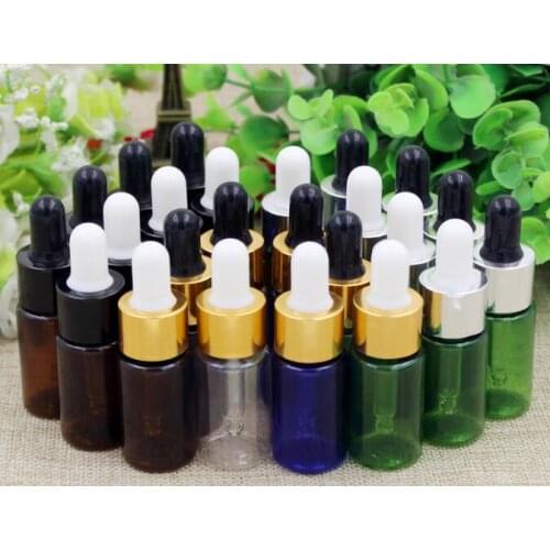 100pcs/lot 10ml 15ml 20ml Empty PET Aluminum Dropper Oil Essential Bottle In Refillable Drop Liquid Pipette Bottles Wholesale