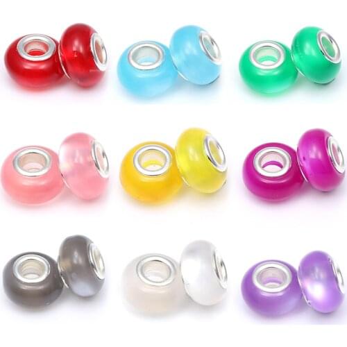 2Pcs/lot 9 Colors Murano Glass Beads Charms fit Brand Bracelets Necklaces For Women Fashion Jewelry Accessories