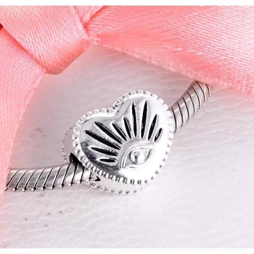 2020 New Eye And Heart Charms 100% Authentic 925 Sterling Silver Charm Beads Fit Original Bracelets Bangles DIY Make Wholesale