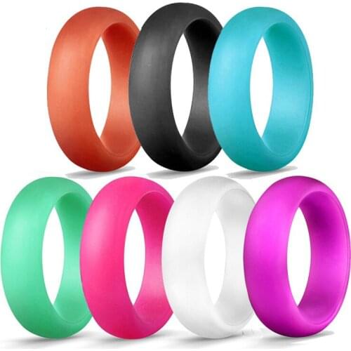 5.7mm Environmental Silicone Ring for Men Women Finger Jewelry 7 Colors Food Grade Soft Hypoallergenic Flexible Sports Rings