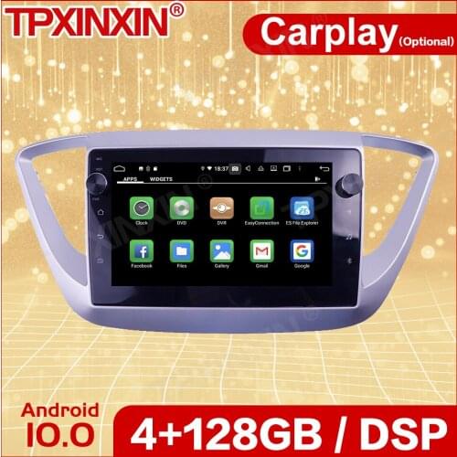 Wireless Carplay Car Android10.0 Stereo Receiver For Hyundai Solaris 2016 2017 2018 Radio Audio Recorder Head Unit Player Screen