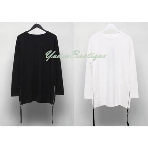 Mens Essentials Extended LONG Sleeve Side Zipper YKK Drop T Shirt Zipup Viscose Tshirt