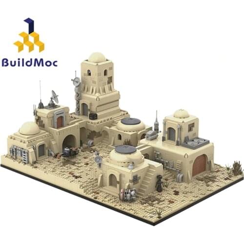 Buildmoc Star Movie MOC SW Tatooine Mos Eisley Cantina City Bar Desert Village Sets Building Blocks Construction Toys Kids Gifts