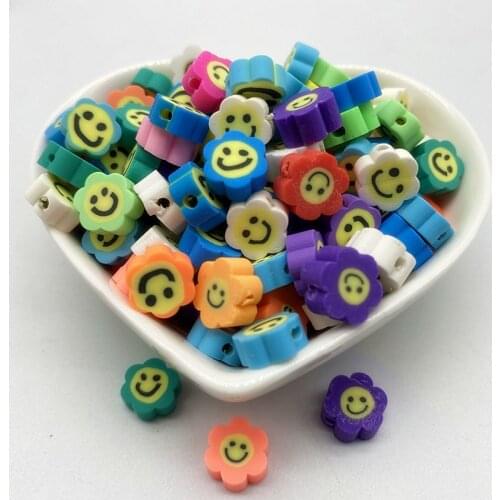 30pcs/Lot 10mm Mixed Colors LOVE Shape Clay Spacer Beads Polymer Clay Beads For Jewelry Making DIY Handmade Accessories #29