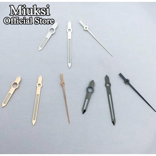 Miuksi silver gray rose gold watch hands green luminous fit NH35 NH36 Miyota 8205 8215 821A Mingzhu DG 2813 3804 movement