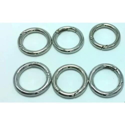 Zinc Alloy Nickel Finish Spring Gate O Ring With Dia. 1.5 inch 38mm Silver O ring 30pcs/lot