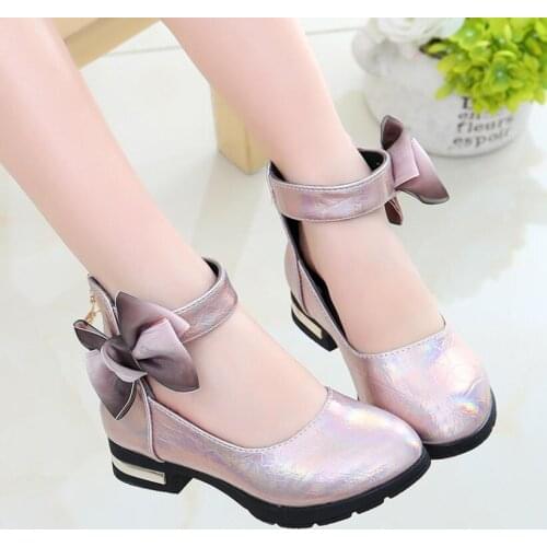 Children Princess Shoes for Girls Sandals High Heel Glitter Shiny Rhinestone Enfants Fille Female Party Dress Shoes Sneakers