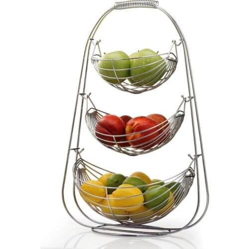 Double/Three Layer Fruit Basket Kitchen Home Metal Removable Large Capacity Fruit Tray Organizer WF11021040