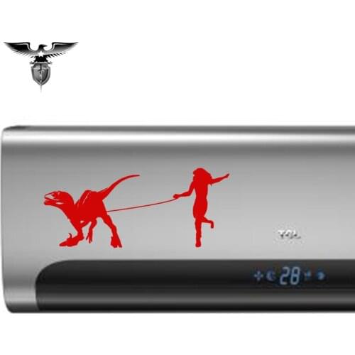 EmpireYing 3 Sizes 8 Colors Raptor Walker Beautiful Hot Sexy Beauty Holding Pet Dinosaur Car Sticker Smooth Surface Vinyl Decals