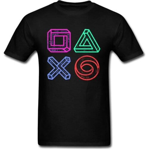 XBOX Play Game Station Controller Optical Illusions Tshirt Rainbow Videogame Funny T Shirt Man Autumn Sweatshirts Big Discount