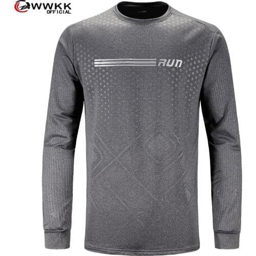 Running Sport t shirt Long sleeve T-shirt Men Gym Fitness Black Print Tee Shirt Autumn Male Training Workout Tops Apparel