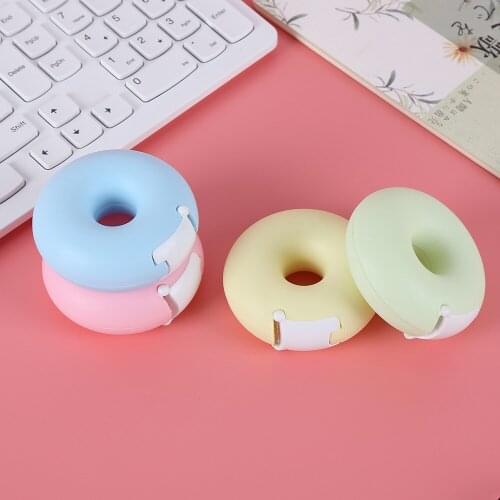 Candy Color Masking Tape Cutter Cute Donut Shape Washi Tape Cutter Mini Tape Holder Office Tape Dispenser Tool School Supply