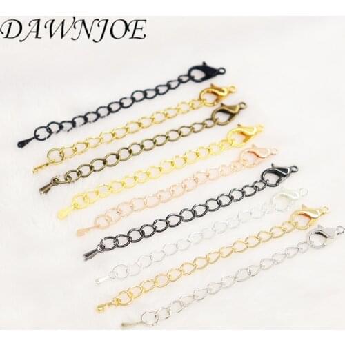 20pcs/lot 50 70mm Lobster Clasps Connector Adjust Extended Extension Tail Chain DIY Making Jewelry Components Bracelet Necklace