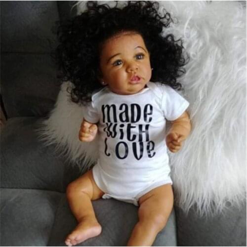 Hoomai22 Inche Silicone body African Americans Newborn Baby Unfinished Doll Parts DIY Doll Kit