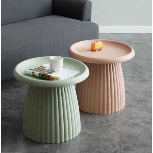 Fashion Color Plastic Coffee Table Art Nordic Living Room Round Coffee Table Sofa Side Table Balcony Round Table