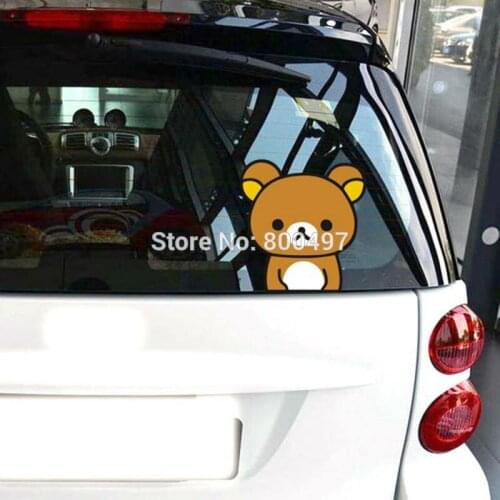 Newest Car Styling Cartoon Bear Rilakkuma Peering Car Stickers Car Decals for Toyota Chevrolet Volkswagen Fiat BMW Kia Ford Lada