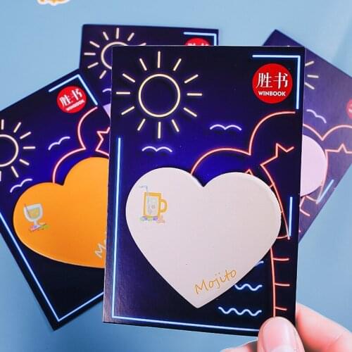 Creative Black Card Fluorescence Love Super Sticky Sticky Notes Notebook Wholesale Cute Student Self-adhesive Notebook Kawaii