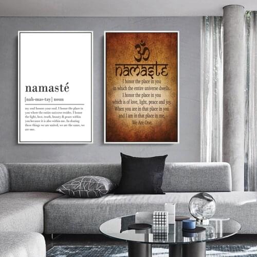 Namaste Buddhist Inspirational Quote Posters And Prints Yoga Spirit Canvas Paintings On The Wall Pictures For Living Room Decor